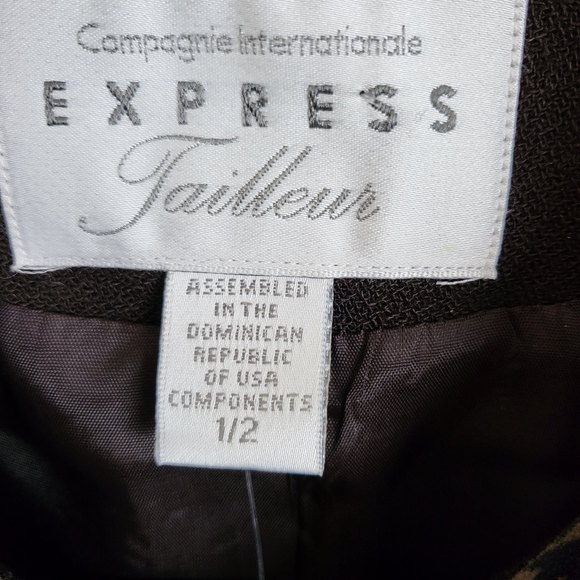 NWT Express Tailleur wool blend brown zip blazer jacket size S - Picture 5 of 10